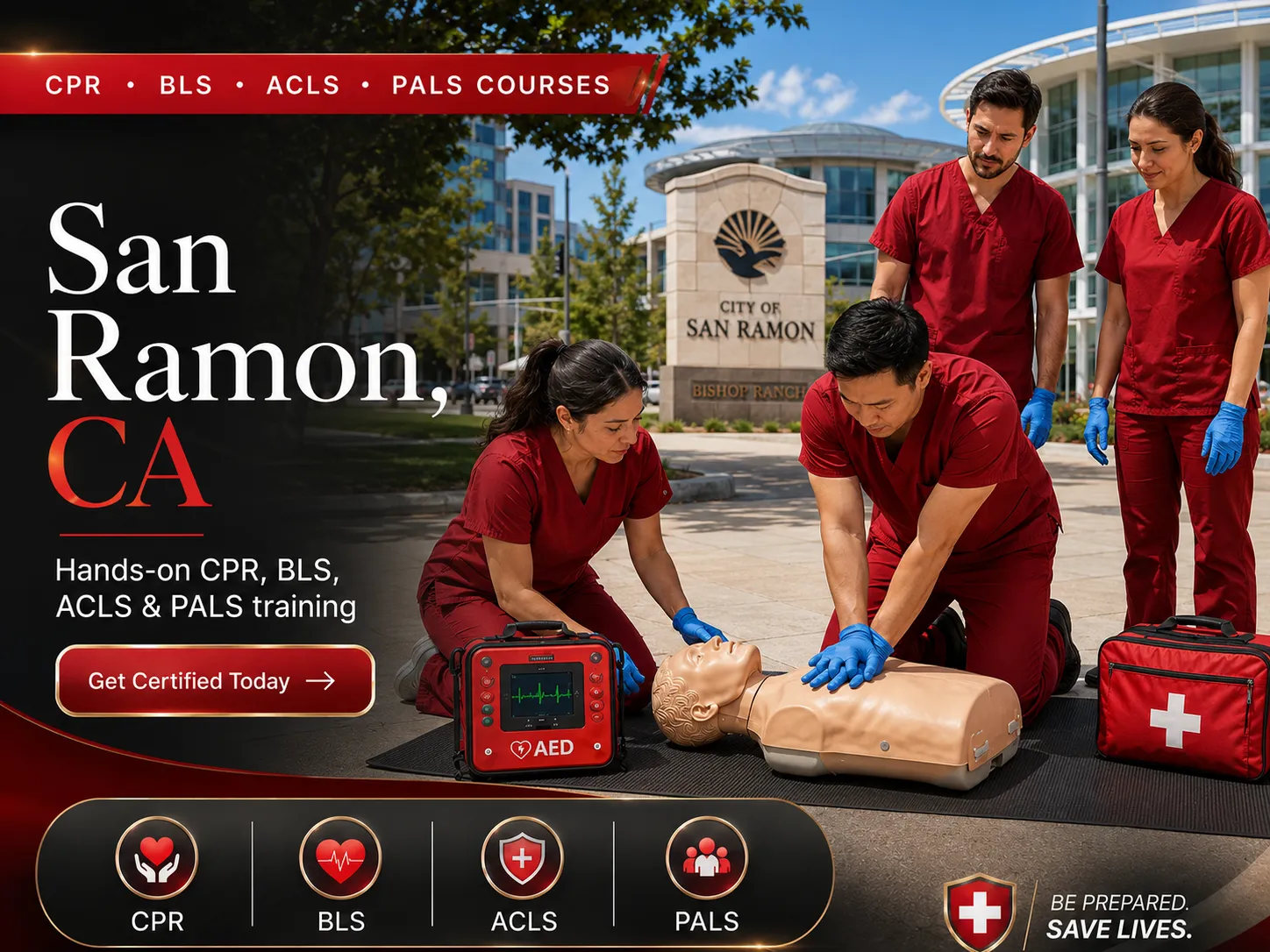 ACLS advanced cardiovascular life support course in San Ramon, CA