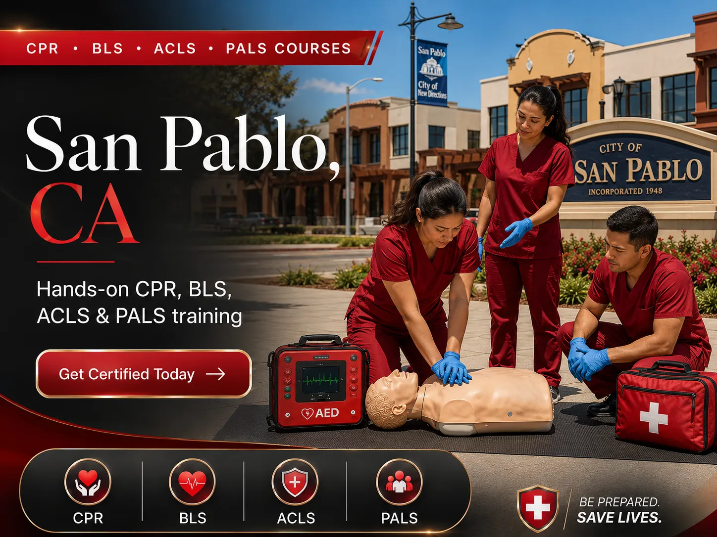 BLS certification class with AHA-approved curriculum in San Pablo, CA