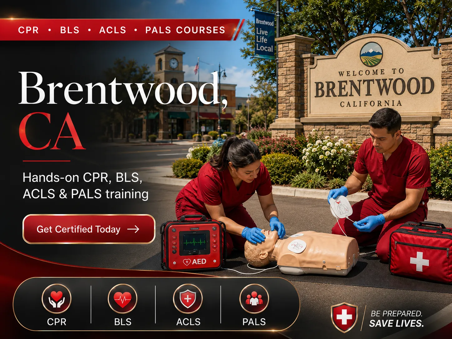 CPR BLS ACLS PALS certification class in Brentwood, CA