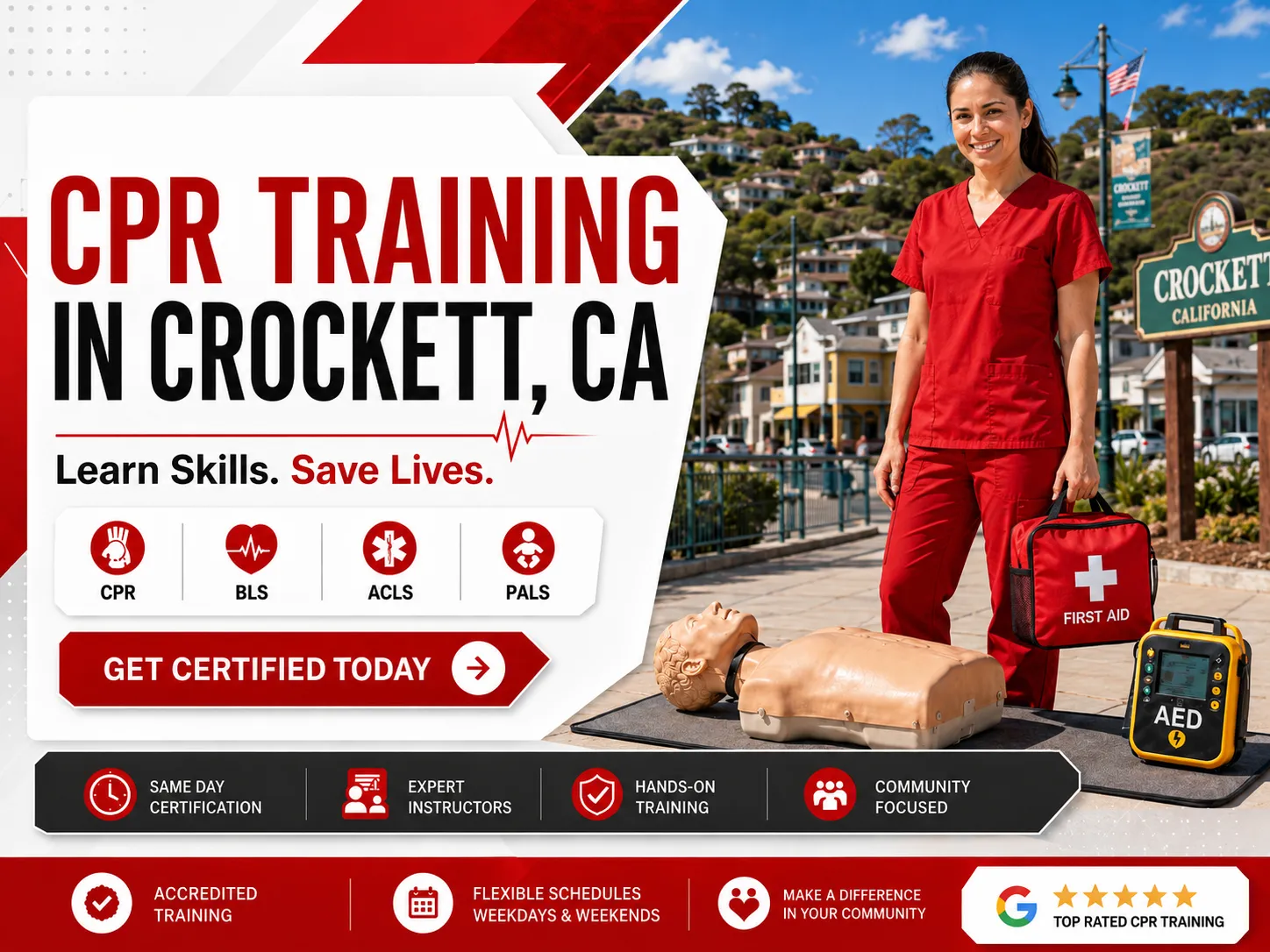 CPR & BLS certification class for healthcare workers in Crockett, CA
