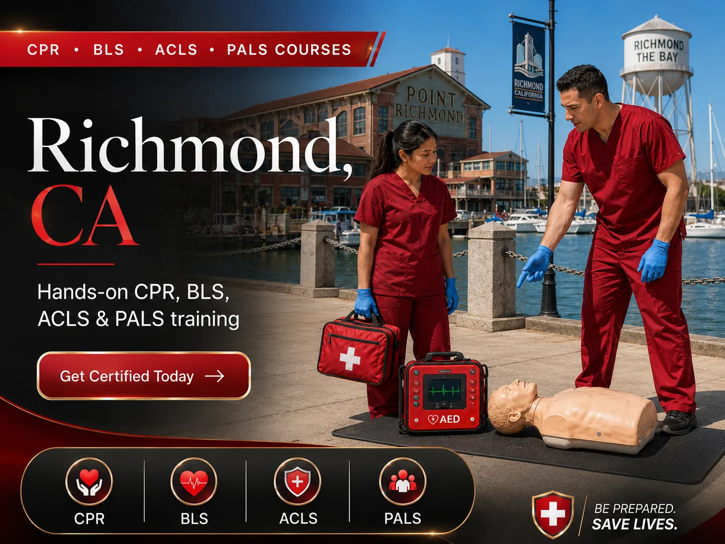 CPR BLS training session with AHA-certified instructor in Richmond, CA