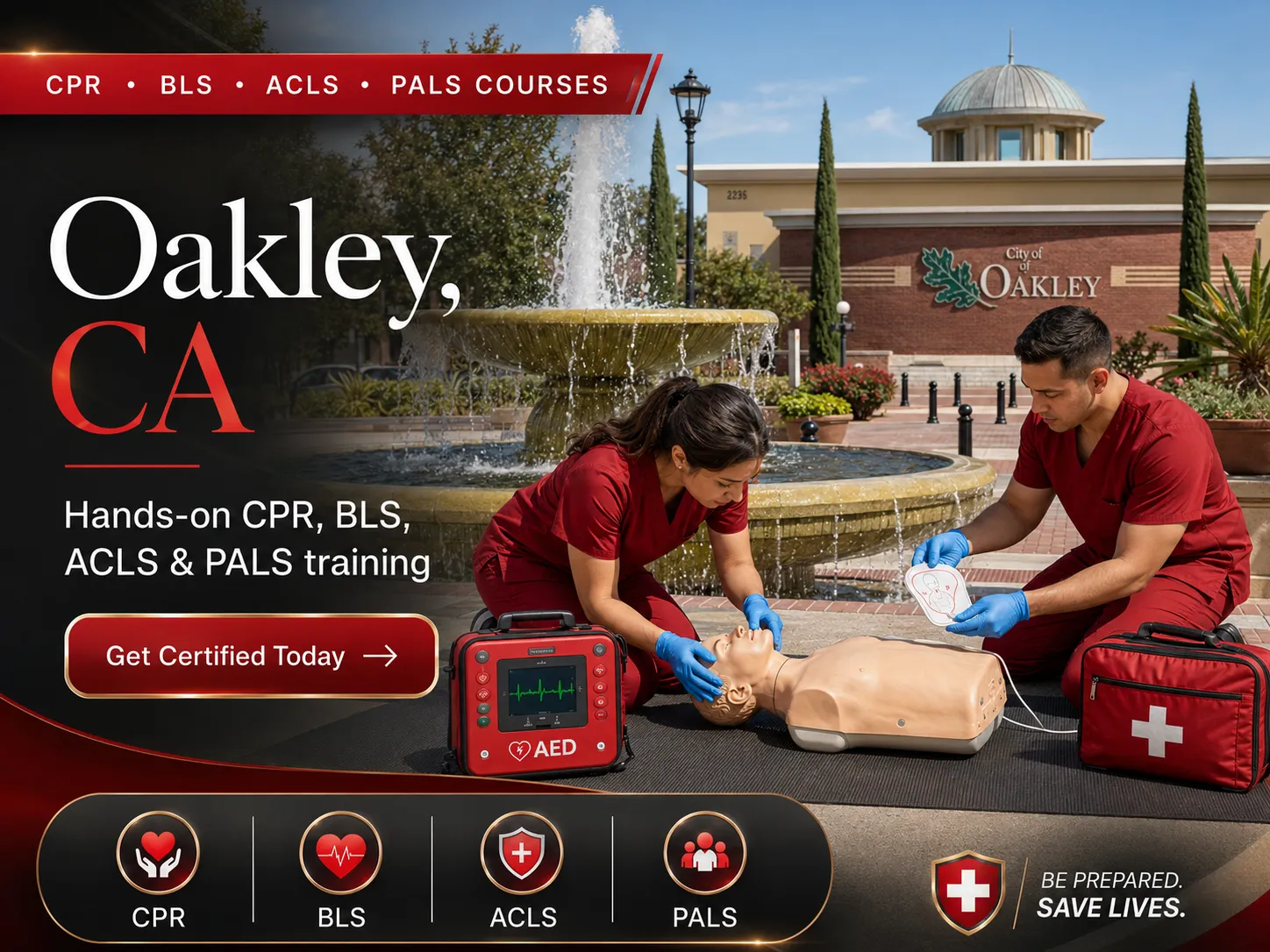 CPR training class in Oakley, CA – BLS, ACLS & PALS certification course