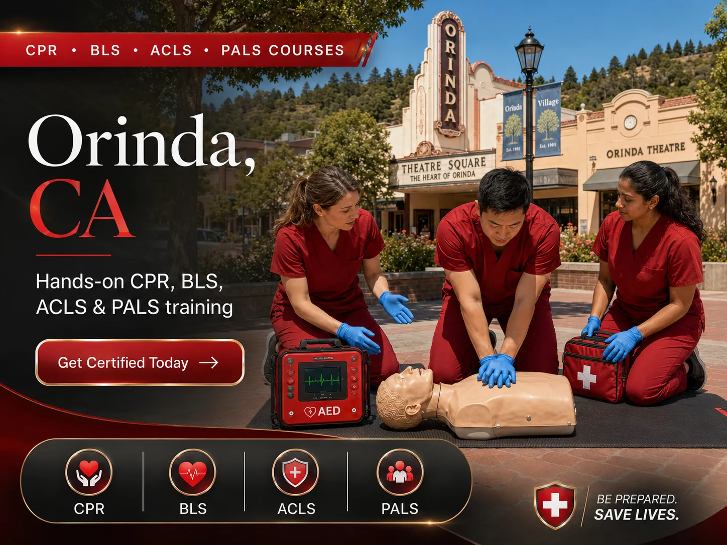 Certified CPR instructor teaching BLS class in Orinda, CA