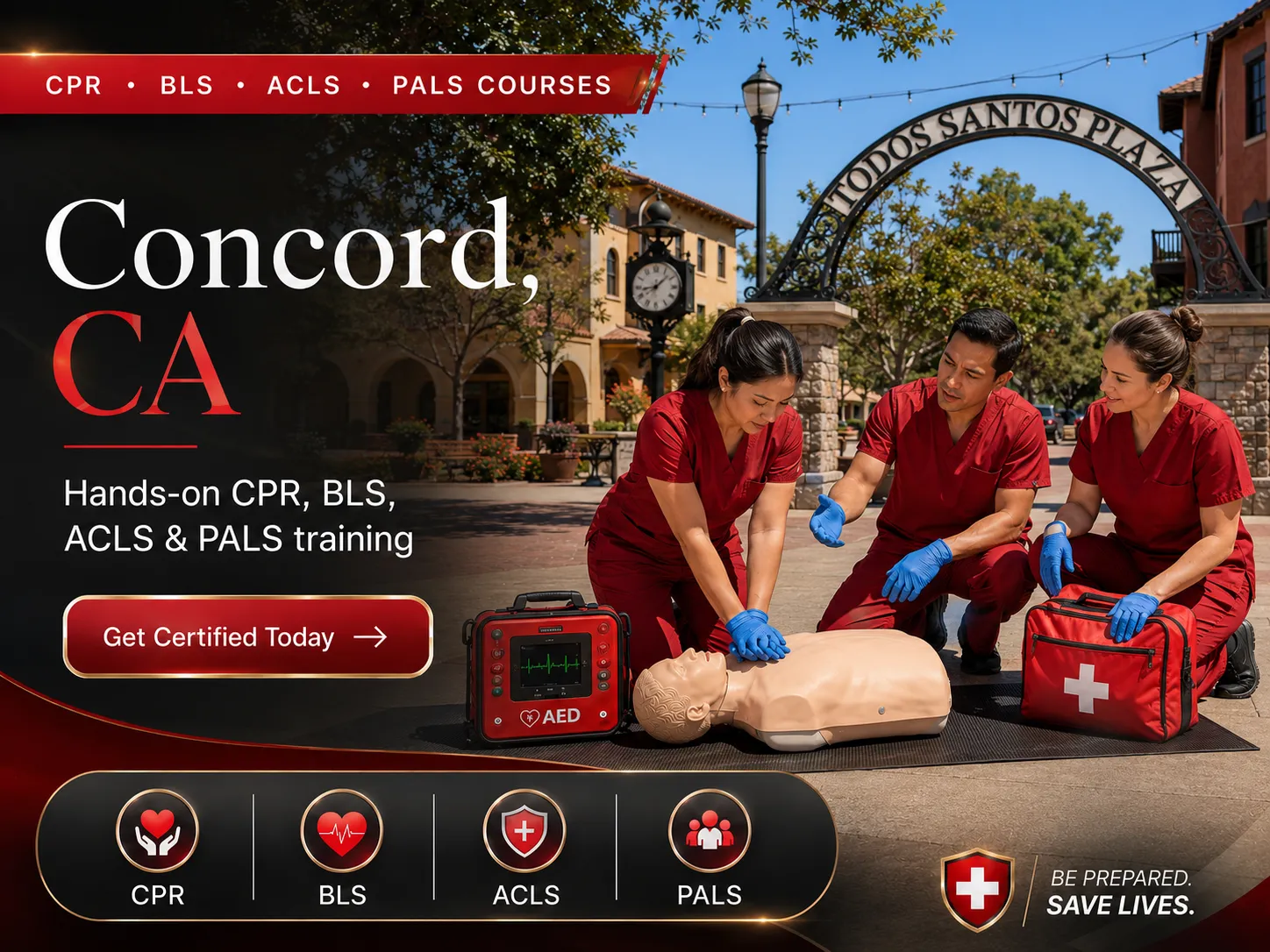 Life-saving CPR skills training session in Concord, California